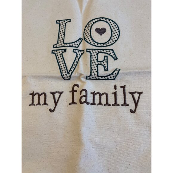Thirty One NEW Love My Family Canvas Pillow Cover NO pillow included Cream Color - Picture 2 of 6